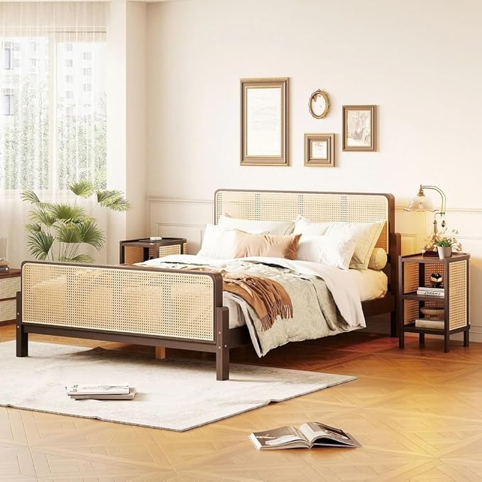 Brown Rattan Bed